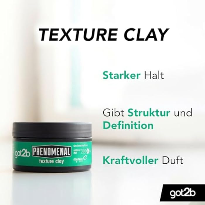 got2b Phenomenal Texture Clay Halt 5 (100 ml), Hair Wax for Men Gives a Phenomenal Matte Barbershop Style, Suitable for Shorter Hair, Vegan Formula - Image 2